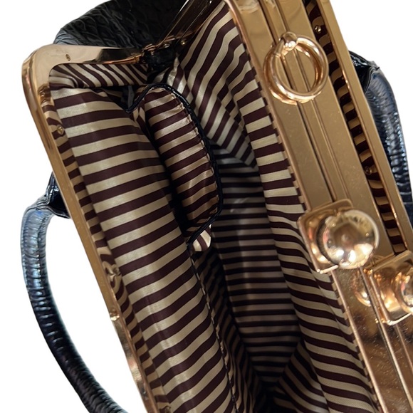 〰️ RIME & CO 〰️ Classy Double-sided Croc Print Patent Leather Handbag 👜 - Picture 7 of 13